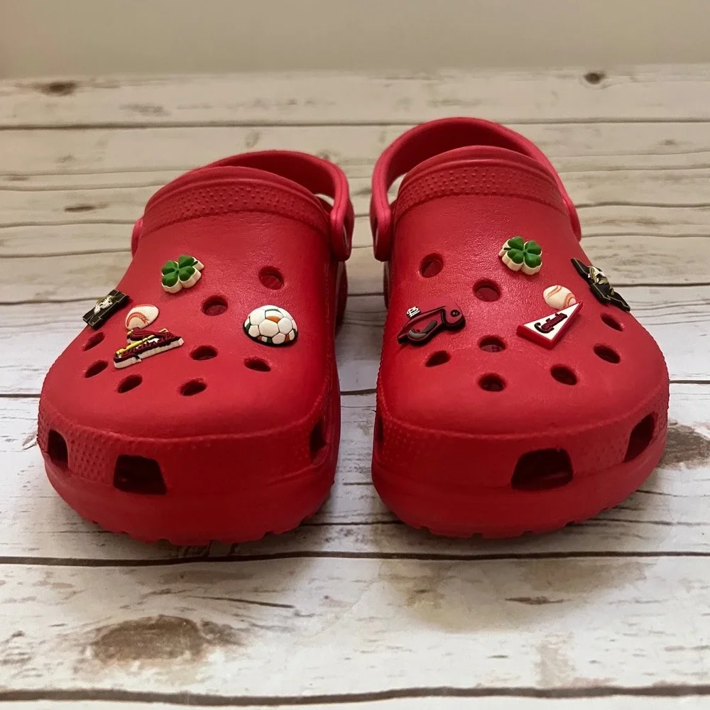 Crocs Classic Clogs Red Sports Jibbitz St Louis Cardinals Mens 9 Womens 11